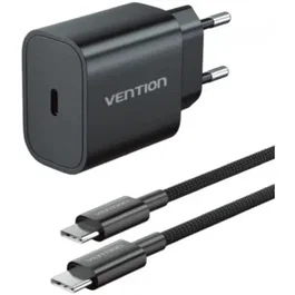 Vention Cargador de Pared 20W USB-C con Cable Lightning Negro G17B0-EU